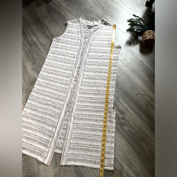 Calvin Klein sleeveless thin knit open front maxi vest. One size - Picture 8 of 8